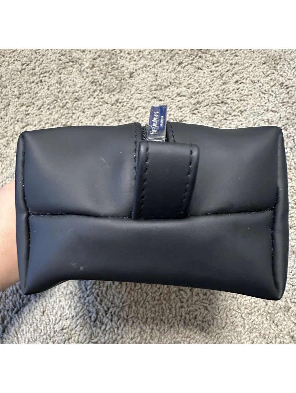 Yves Saint Laurent Parfums Small Black Cosmetic Toiletry Zip Pouch - Picture 4 of 10
